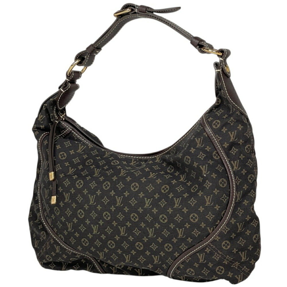 Louis Vuitton Manon Shoulder Bag Monogram Lin Ebene Brown Black